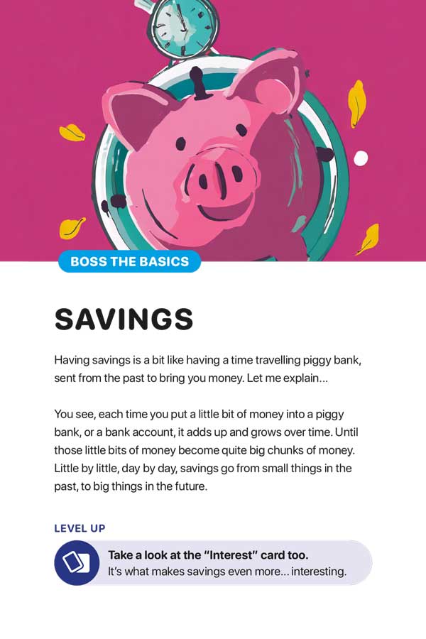 Teach Kids About Saving Money - Savings card from Stackks